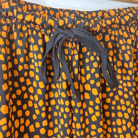 40 Winks Orange Black Pajamas Sz M Pumpkin Halloween Witchy Fall Cheetah Goth - Picture 4 of 6